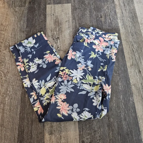 Spartina 449 maren pull on peeples song lattice leaf flower pants - Picture 2 of 10